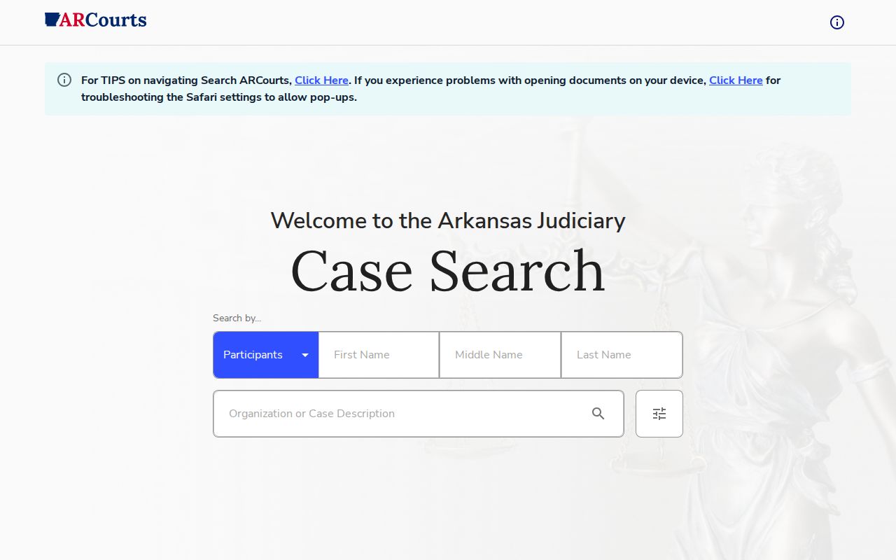 Lawrence County warrant check through Search ARCourts