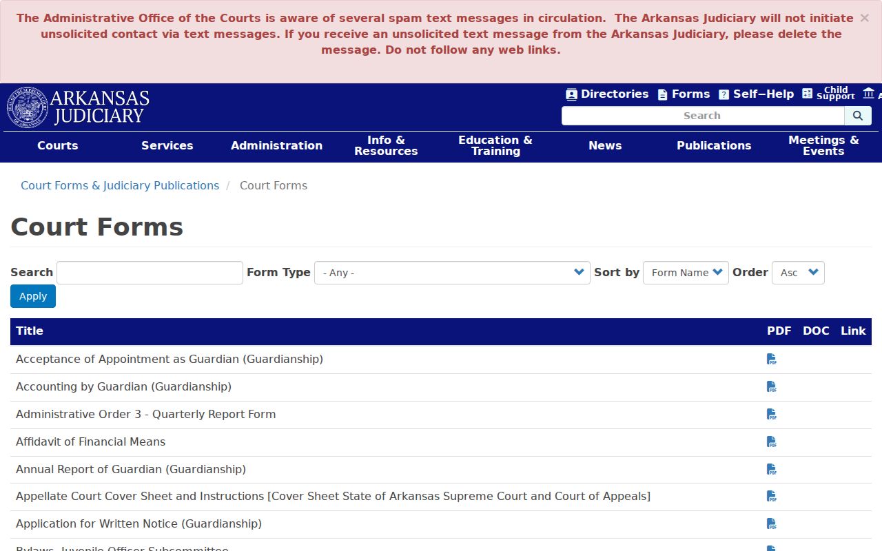 Lawrence County bench warrant court form index