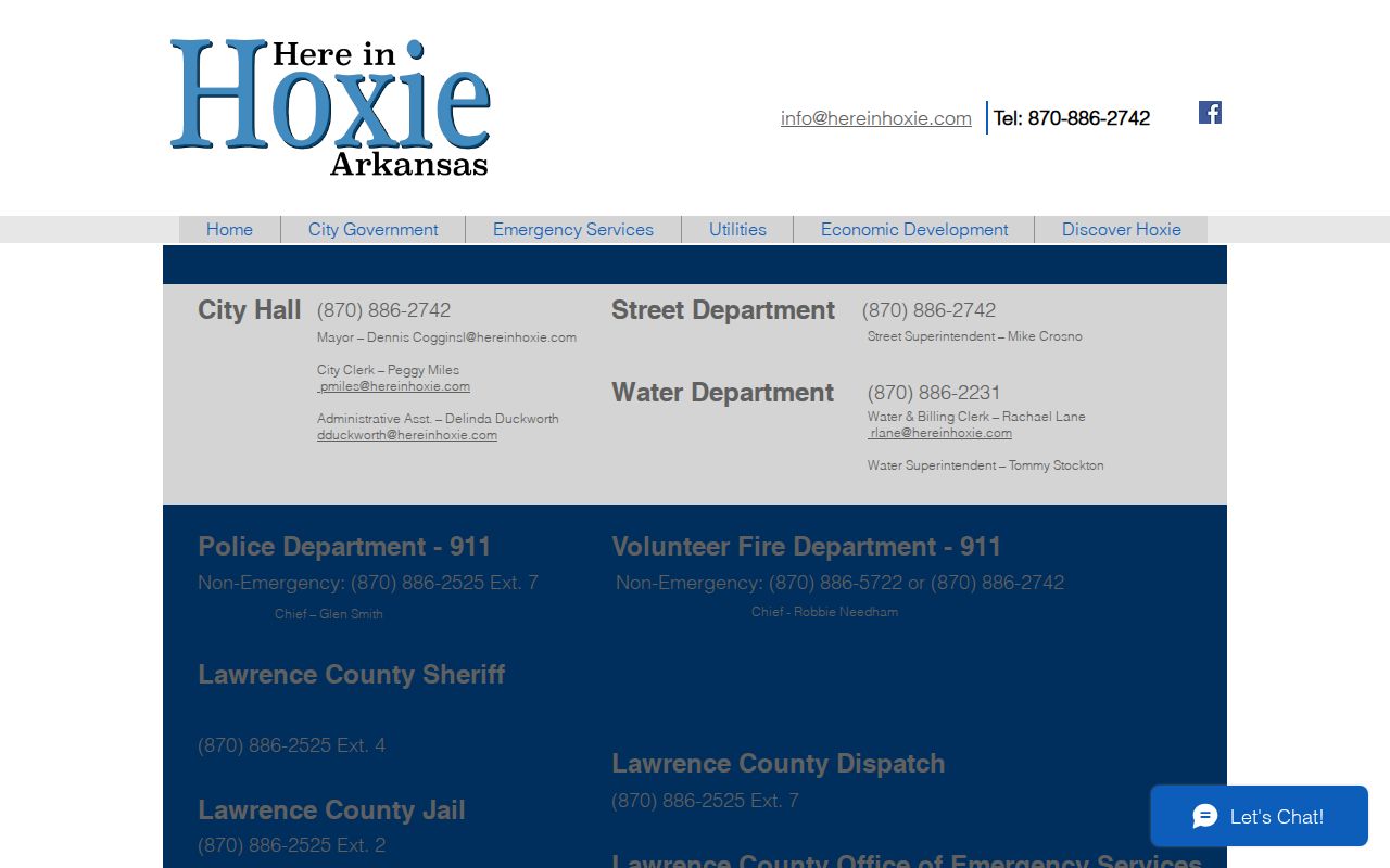 Lawrence County Hoxie warrant contact directory for police sheriff and courts